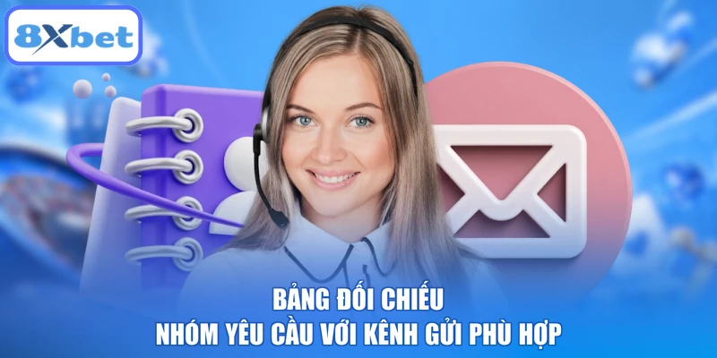Bảng đối chiếu nhóm yêu cầu với kênh gửi phù hợp