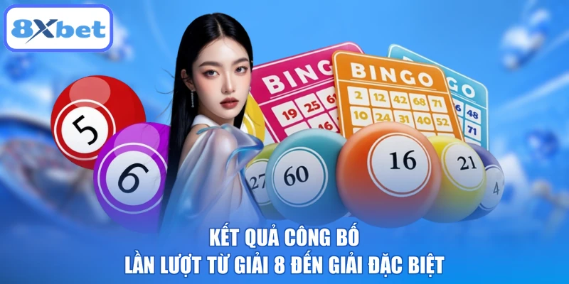 Kết quả công bố lần lượt từ giải 8 đến giải đặc biệt