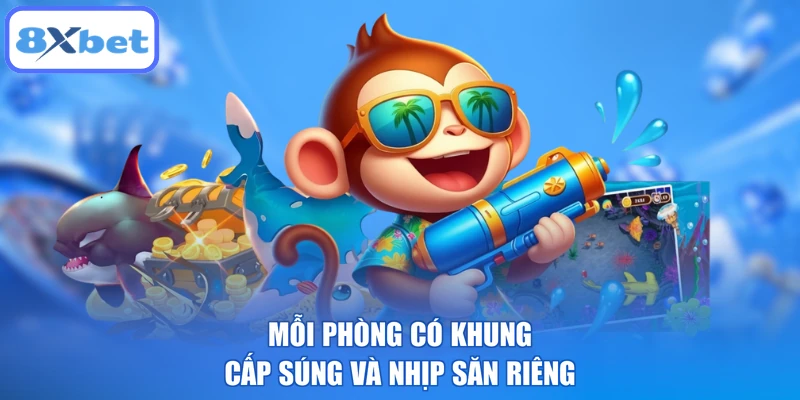 Mỗi phòng có khung cấp súng và nhịp săn riêng
